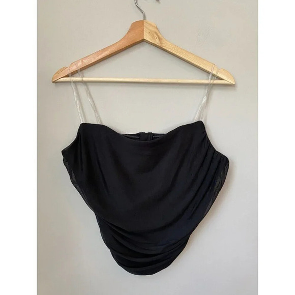 BRAND NEW Steve Madden Women's Size Large Dahlia Corset Boning Zip Up Top Black - Picture 5 of 16